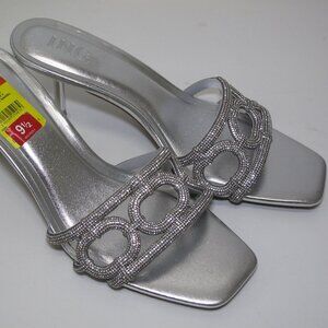 INC Silver Rhinestone Heeled Sandals – Size 9.5 – New